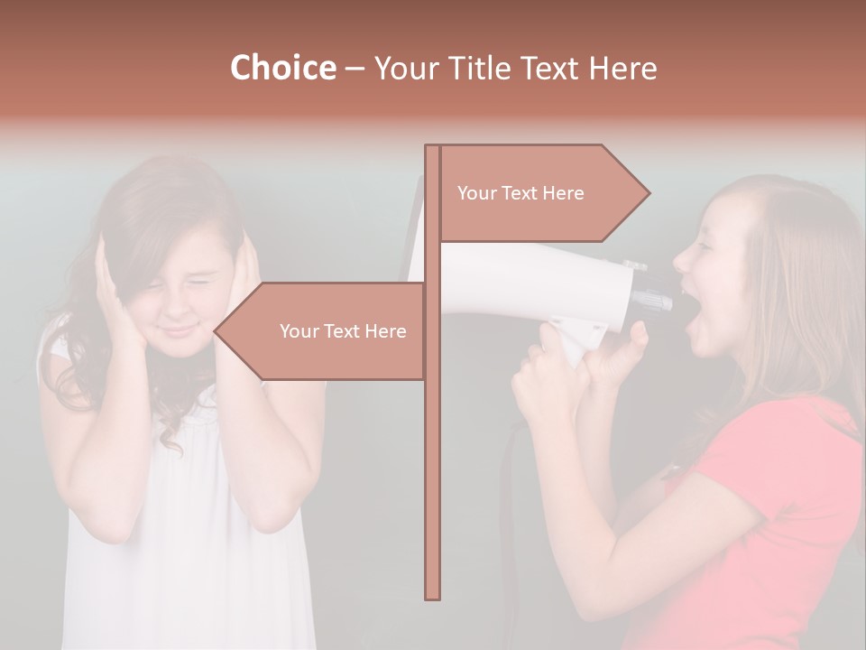 Megaphone Girl People PowerPoint Template