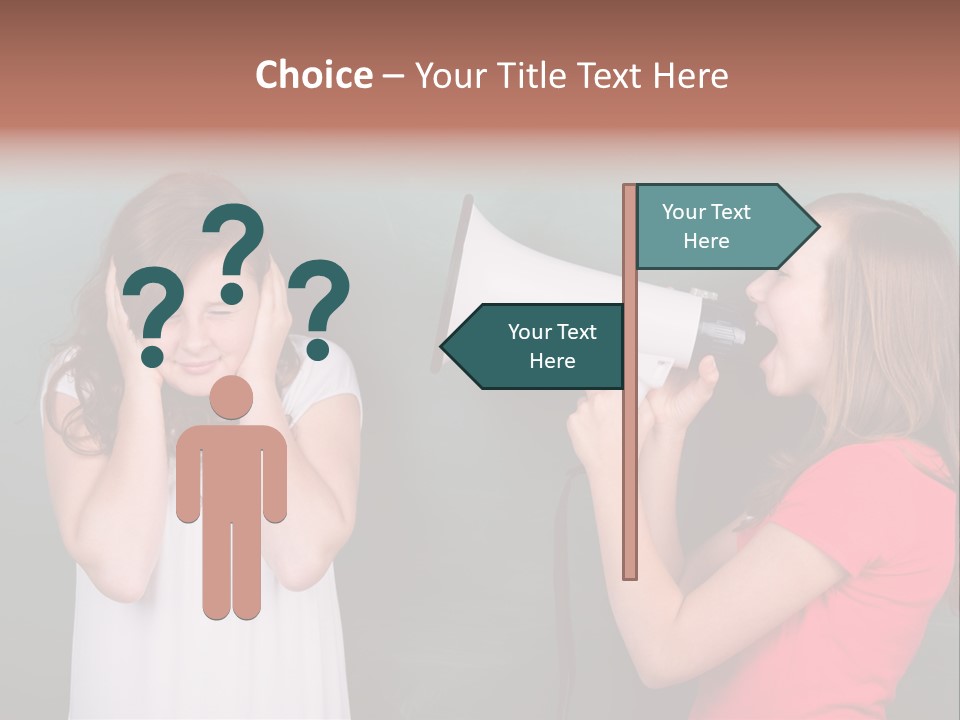 Megaphone Girl People PowerPoint Template