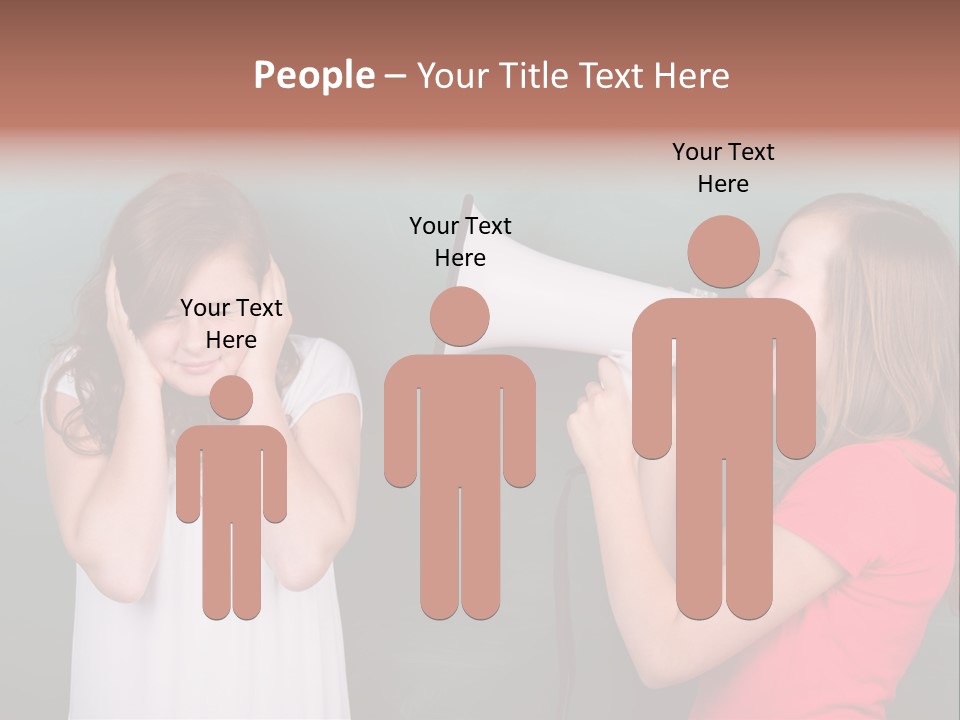 Megaphone Girl People PowerPoint Template