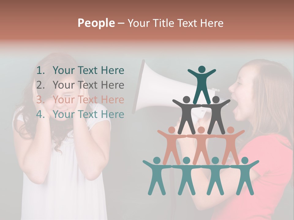 Megaphone Girl People PowerPoint Template