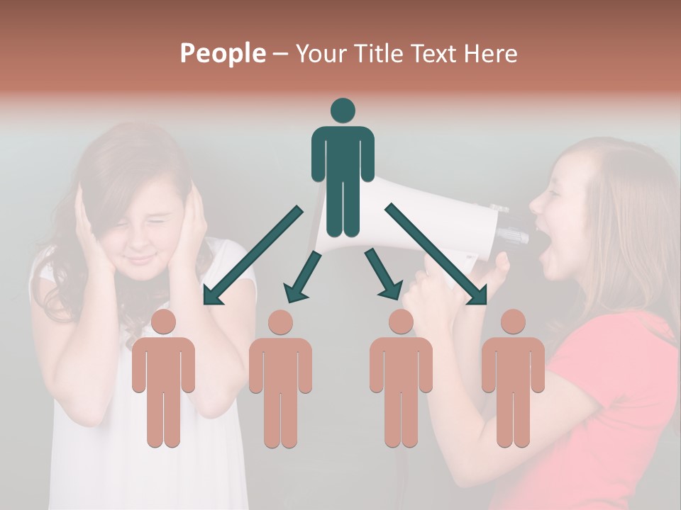 Megaphone Girl People PowerPoint Template