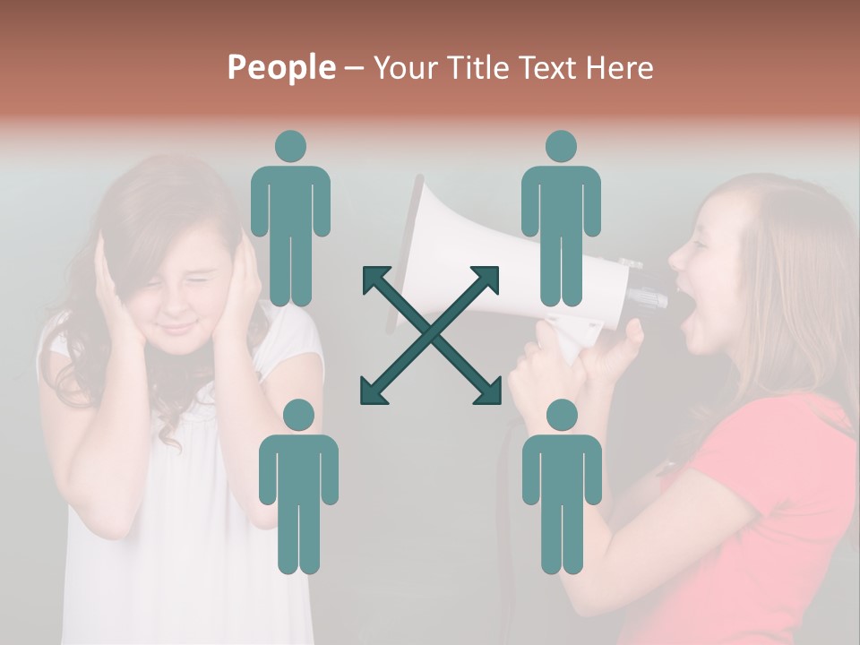 Megaphone Girl People PowerPoint Template