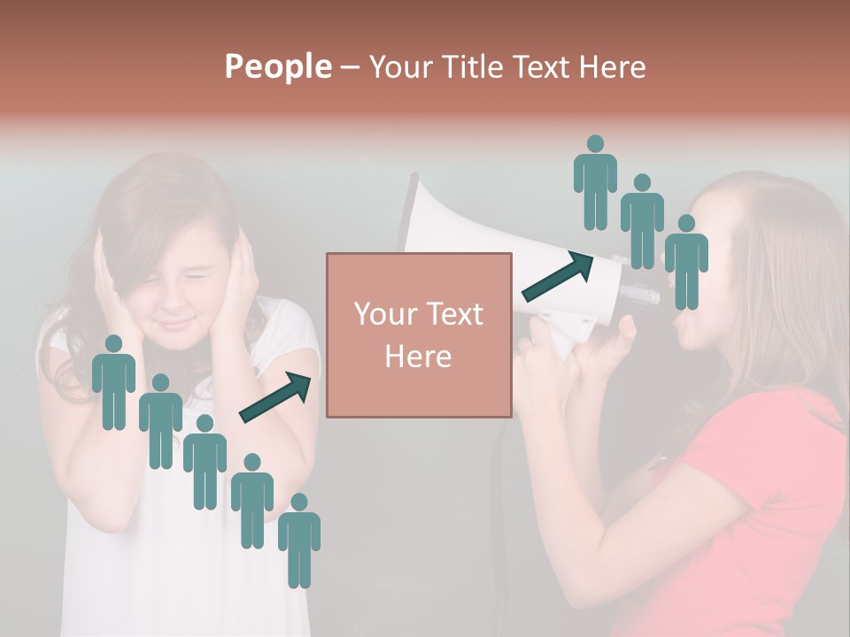 Megaphone Girl People PowerPoint Template