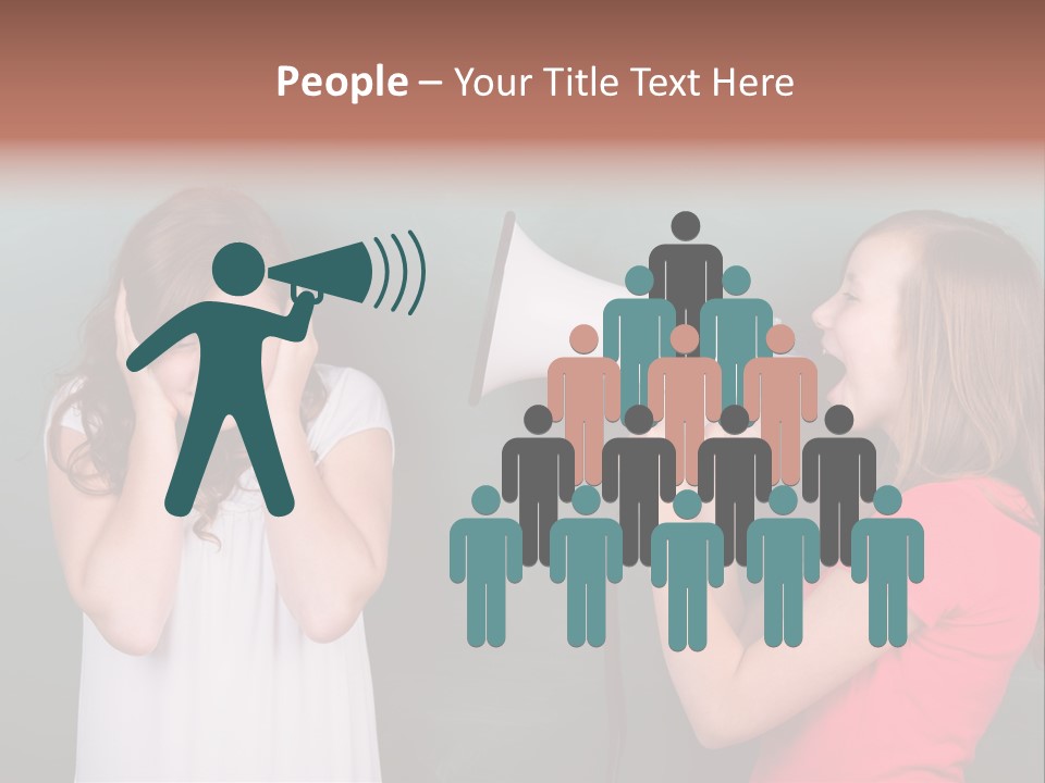 Megaphone Girl People PowerPoint Template