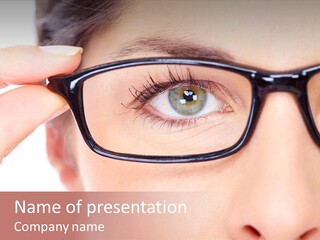 Optometrist Looking Ophtalmologist PowerPoint Template