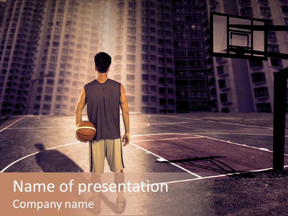 Basketball Urbanistic Young Man PowerPoint Template