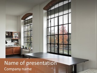 Window Black Mansion PowerPoint Template