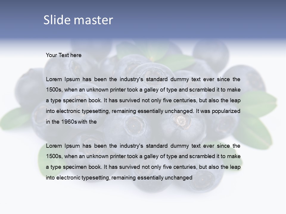 Fresh Dessert Huckleberry PowerPoint Template