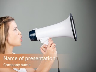 Portrait Speak Female PowerPoint Template