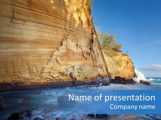 Blue Coast Yellow PowerPoint Template