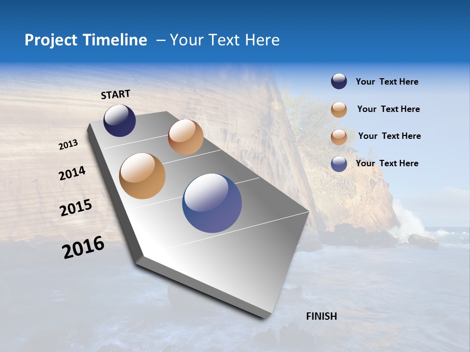 Blue Coast Yellow PowerPoint Template