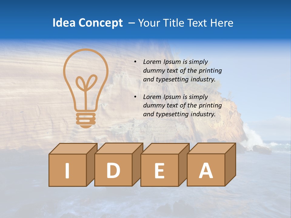 Blue Coast Yellow PowerPoint Template