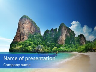 Tourism Sand Rock PowerPoint Template