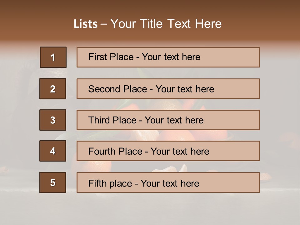 Leaf Mandarin Food PowerPoint Template