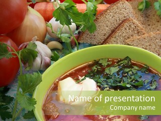 Bread Soup Dinner PowerPoint Template