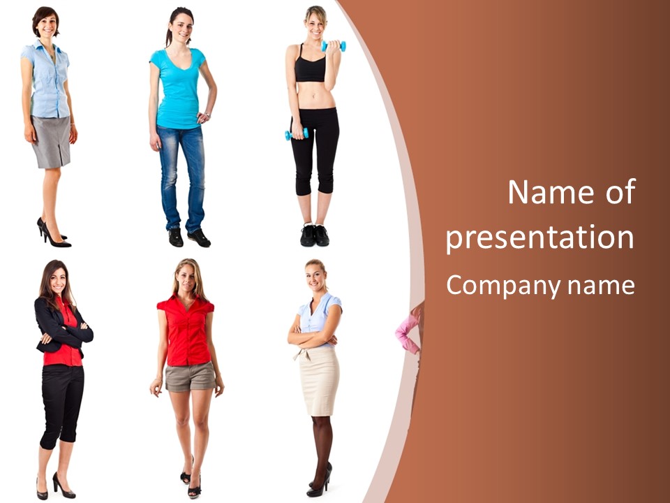 Female Shirt Blue PowerPoint Template