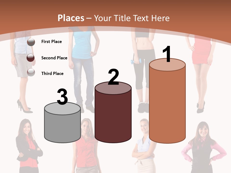 Female Shirt Blue PowerPoint Template