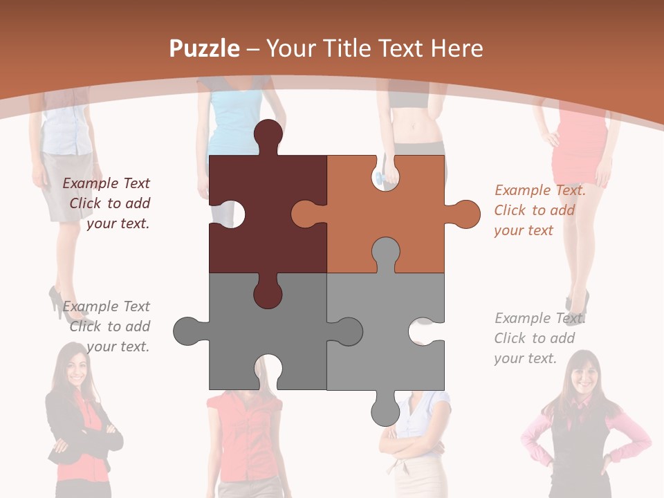 Female Shirt Blue PowerPoint Template