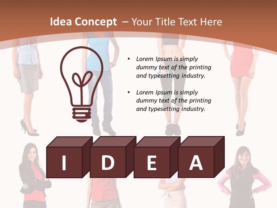 Female Shirt Blue PowerPoint Template