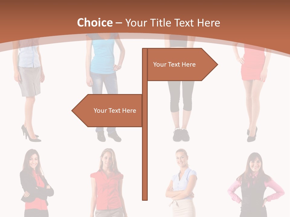 Female Shirt Blue PowerPoint Template