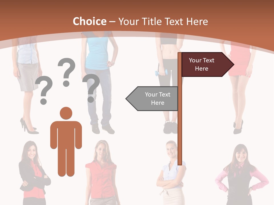 Female Shirt Blue PowerPoint Template