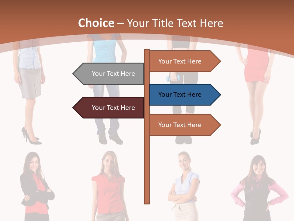 Female Shirt Blue PowerPoint Template