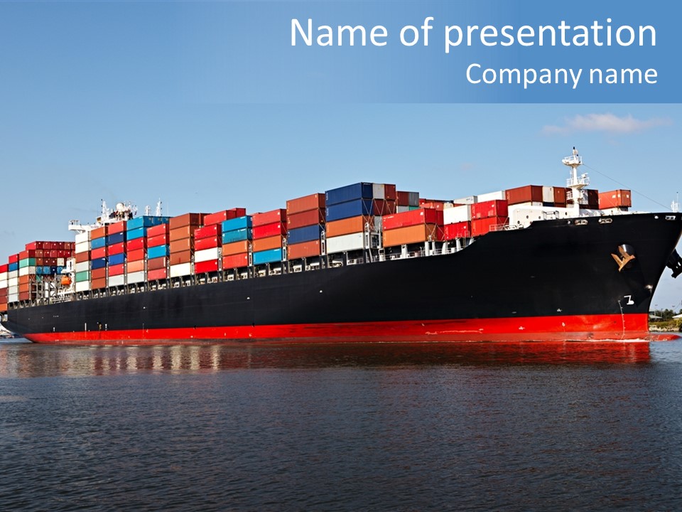 Export Ocean Ship PowerPoint Template