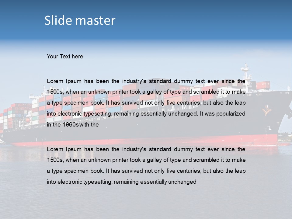 Export Ocean Ship PowerPoint Template