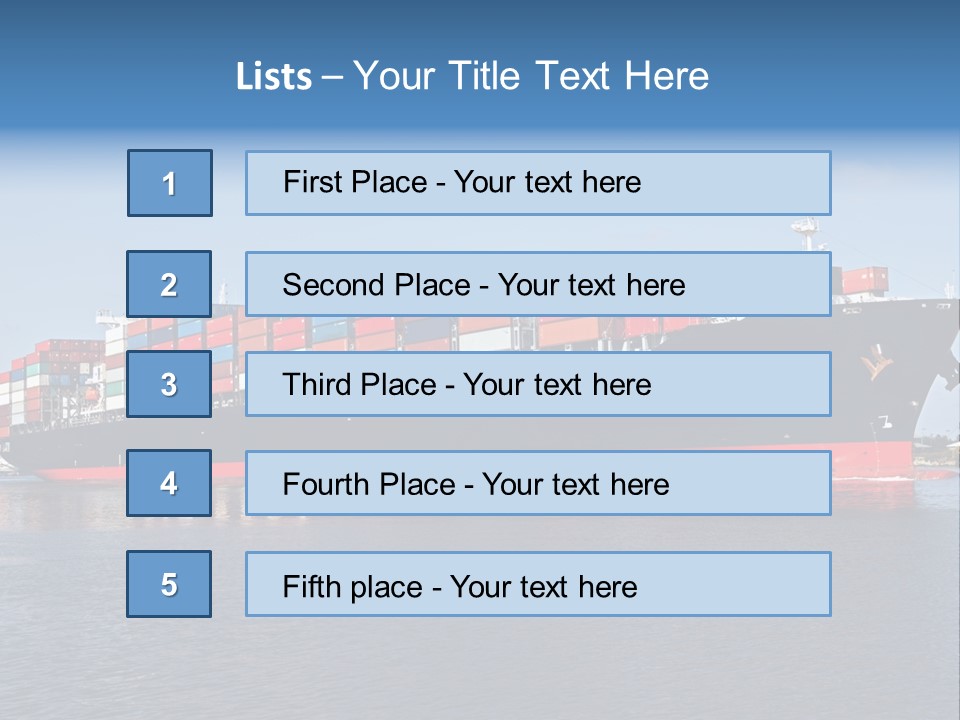 Export Ocean Ship PowerPoint Template