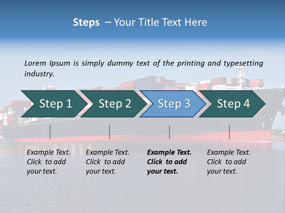 Export Ocean Ship PowerPoint Template