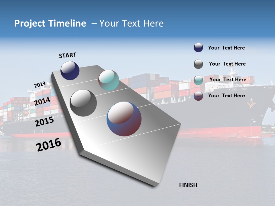 Export Ocean Ship PowerPoint Template