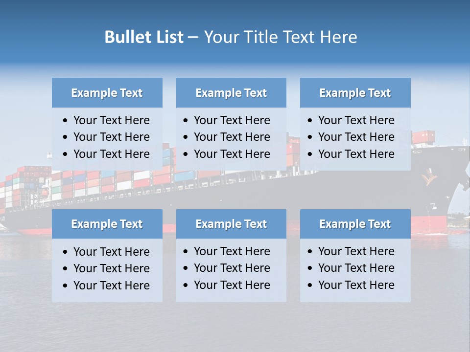 Export Ocean Ship PowerPoint Template