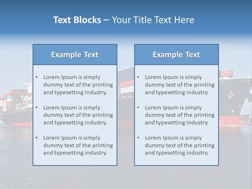 Export Ocean Ship PowerPoint Template