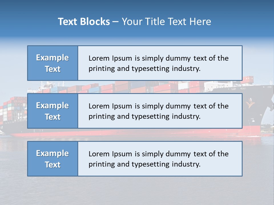 Export Ocean Ship PowerPoint Template