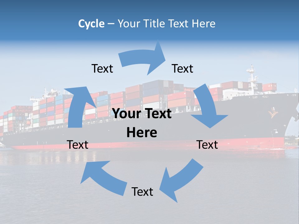 Export Ocean Ship PowerPoint Template