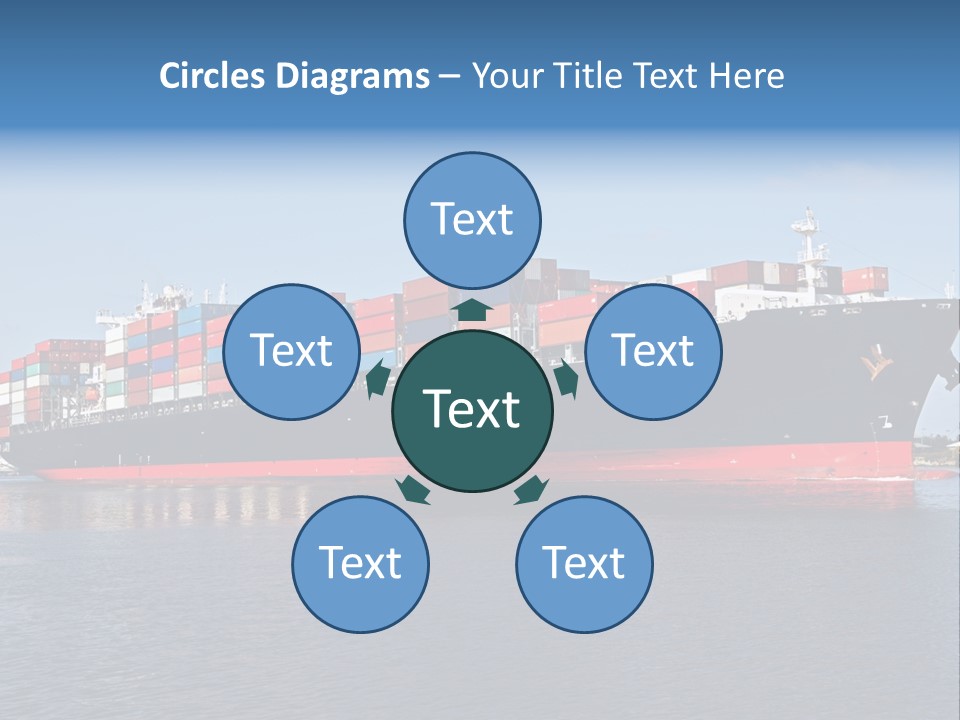Export Ocean Ship PowerPoint Template