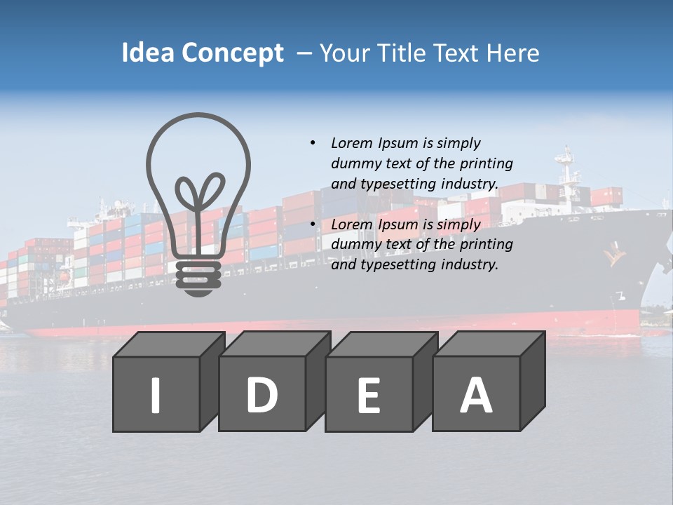 Export Ocean Ship PowerPoint Template