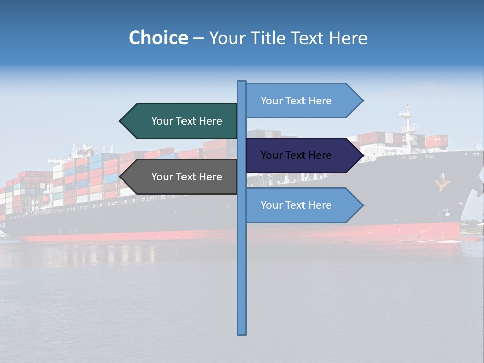 Export Ocean Ship PowerPoint Template