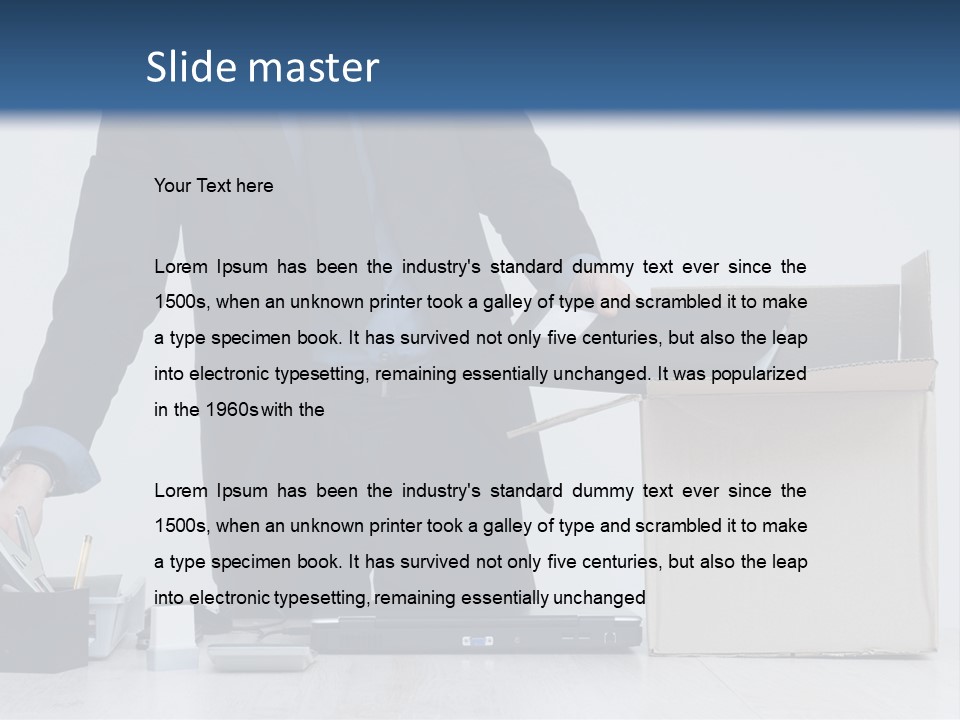 Man Cardboard Clothing PowerPoint Template