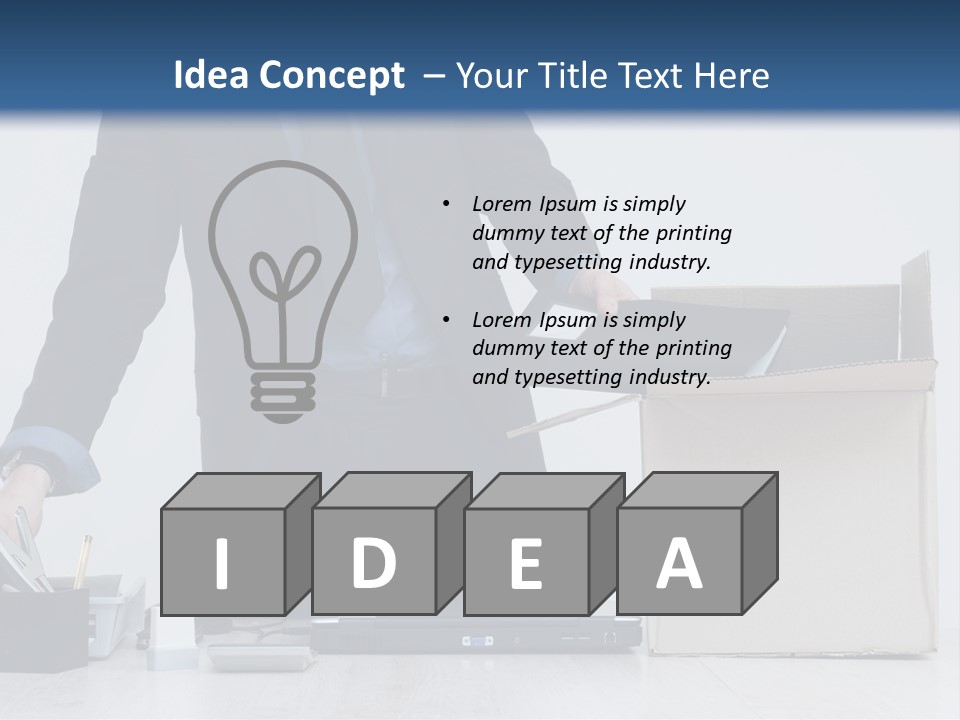 Man Cardboard Clothing PowerPoint Template