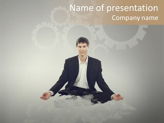 Yoga Man Black PowerPoint Template