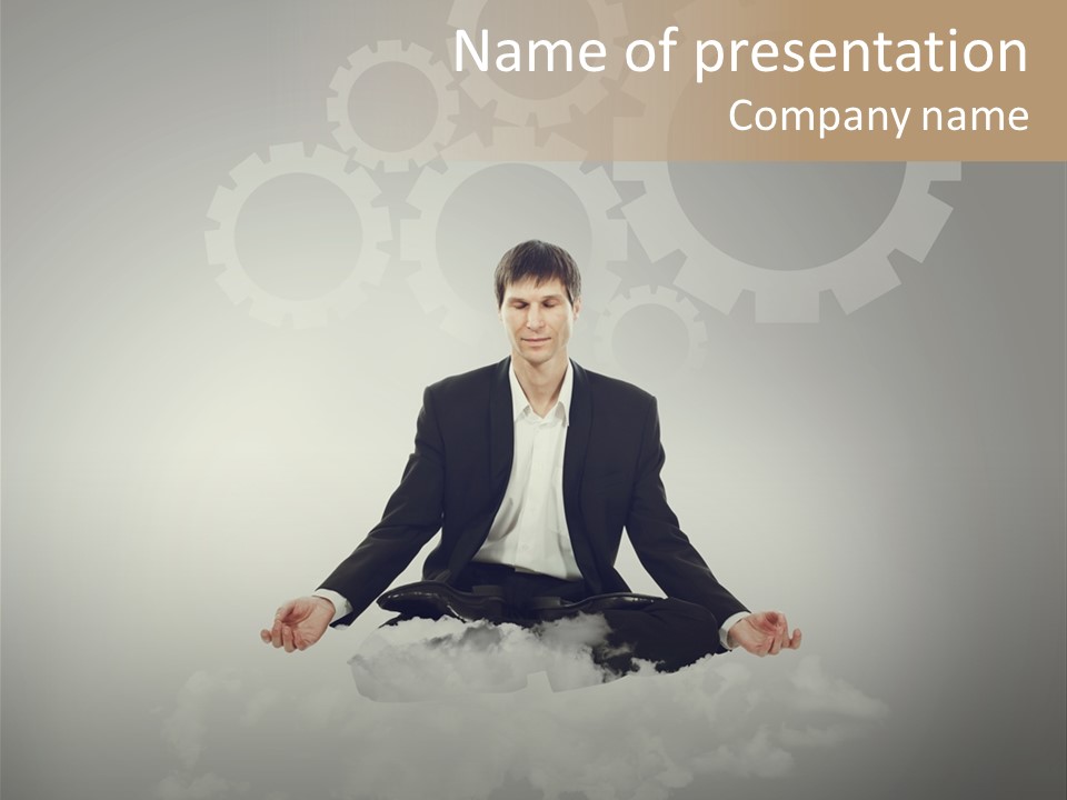 Yoga Man Black PowerPoint Template