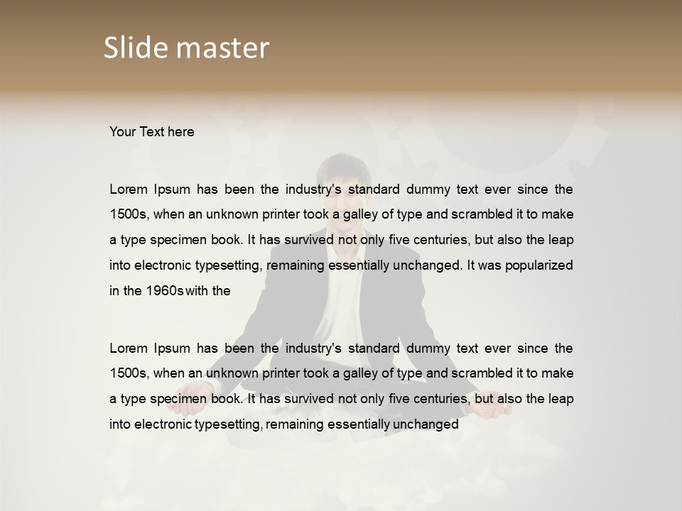 Yoga Man Black PowerPoint Template