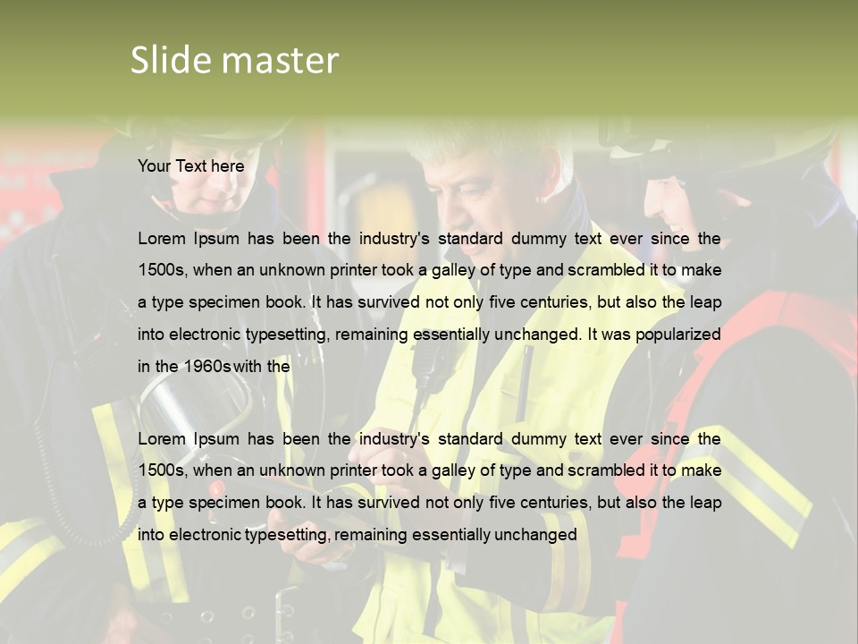 Feuerwehrmann Schutzkleidung Fire Brigade Firefighter Firefighters Firefighter Men PowerPoint Template