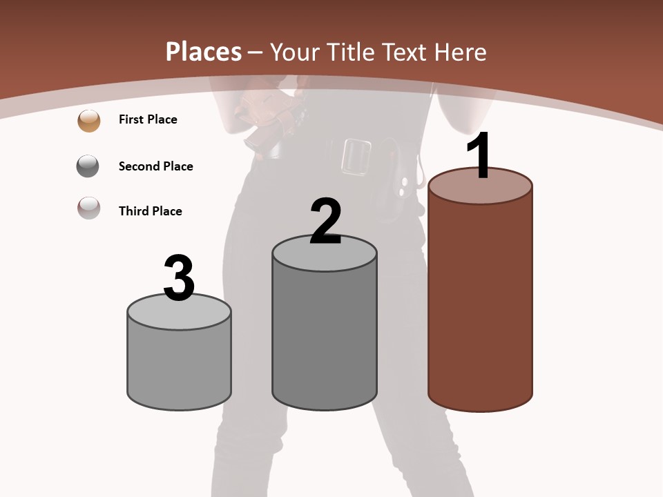 Pistol Standing Female PowerPoint Template