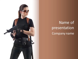 Arm Sunglasses Action PowerPoint Template