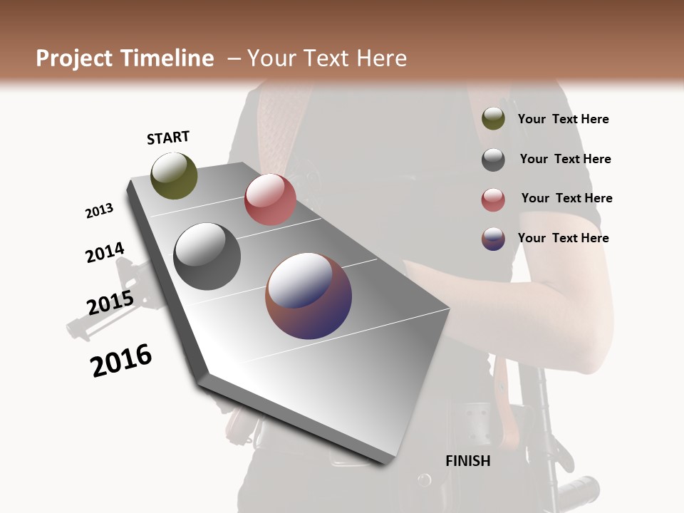 Arm Sunglasses Action PowerPoint Template