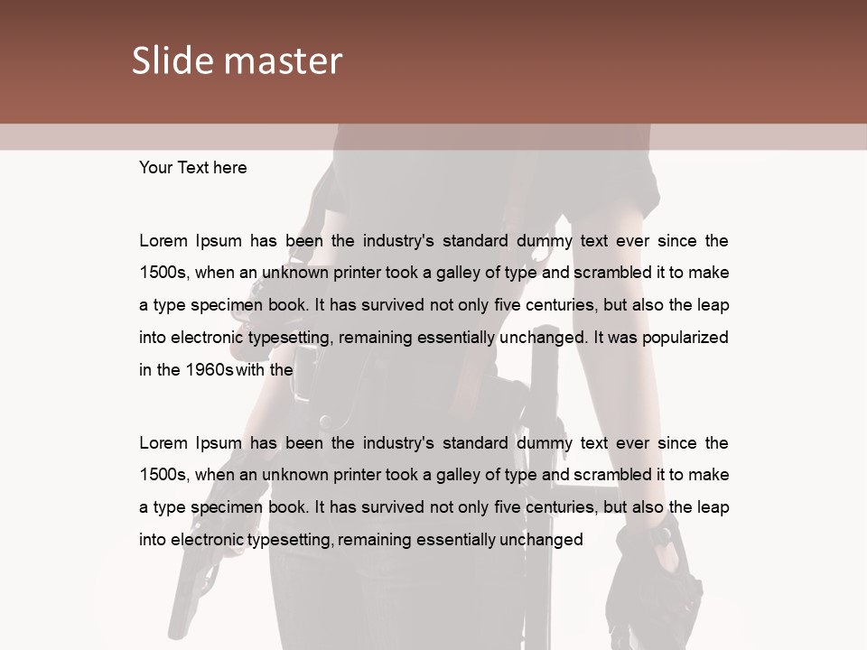 Female People Defending PowerPoint Template