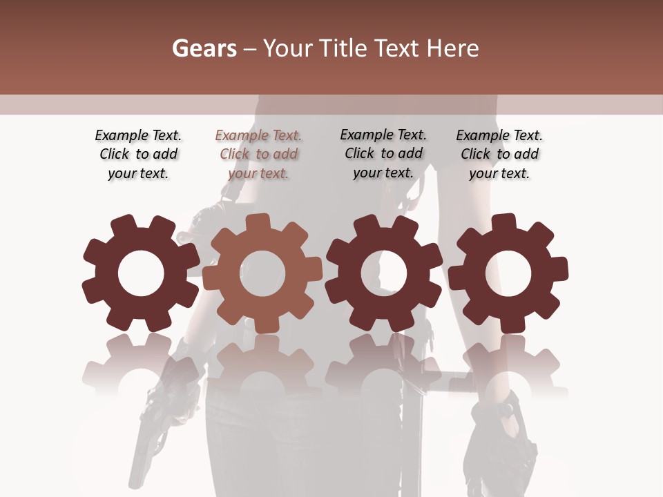 Female People Defending PowerPoint Template