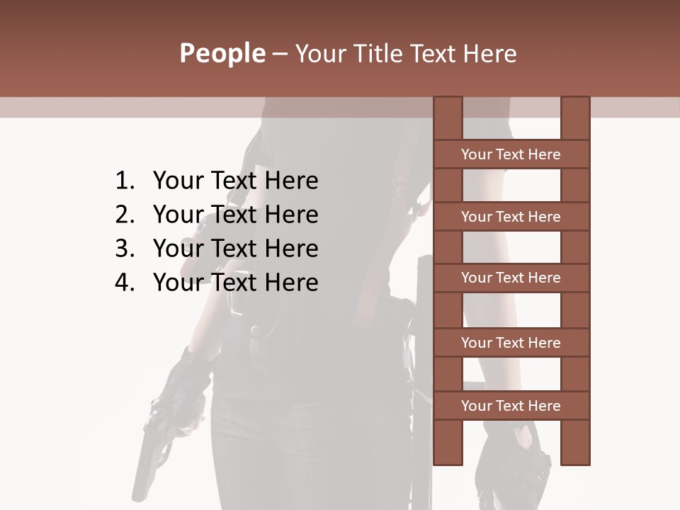 Female People Defending PowerPoint Template